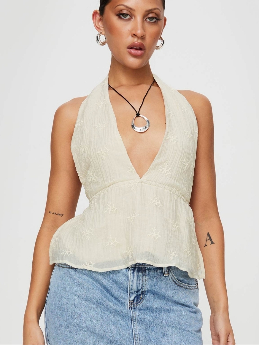 Princess Polly Sosna Top in Beige